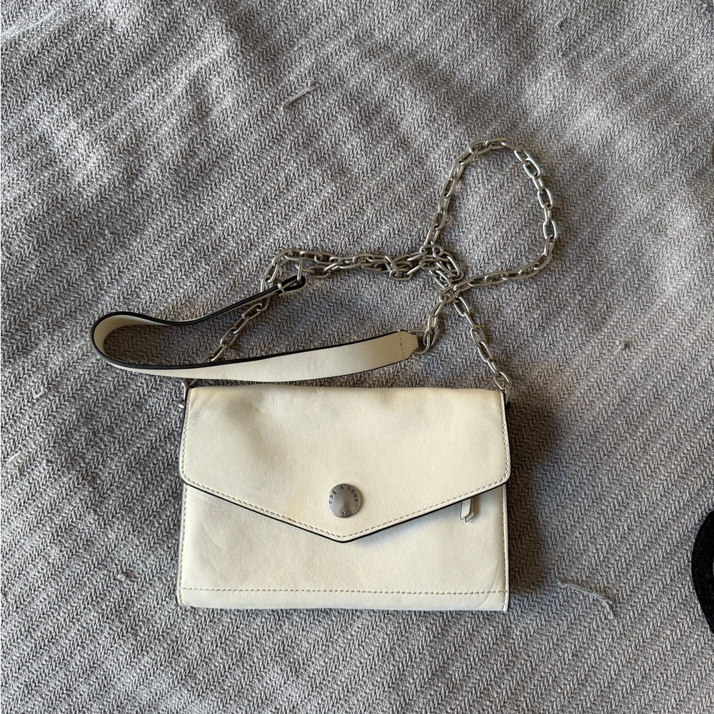 Rag & Bone Cream Crossbody Bag with Chain Strap